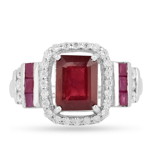Anillo de Plata con Rubí de Tailandia