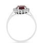 Anillo de Plata con Rubí de Tailandia y Zircón Blanco