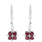 Pendientes de Plata con Rubí de Tailandia y Zircón Blanco