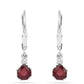 Pendientes de Plata con Rubí de Tailandia y Zircón Blanco