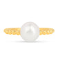 Anillo de Plata Bañada en Oro con Perla de Agua Dulce Crema