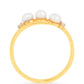 Anillo de Plata Bañada en Oro con Perla de Agua Dulce Crema y Zircón Blanco