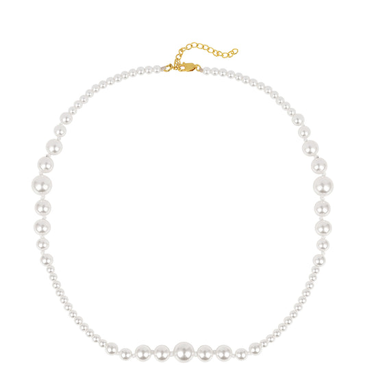 Collar de Plata Bañada en Oro con Perla de Agua Dulce Crema