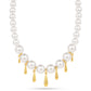 Collar de Plata Bañada en Oro con Perla de Agua Dulce Crema
