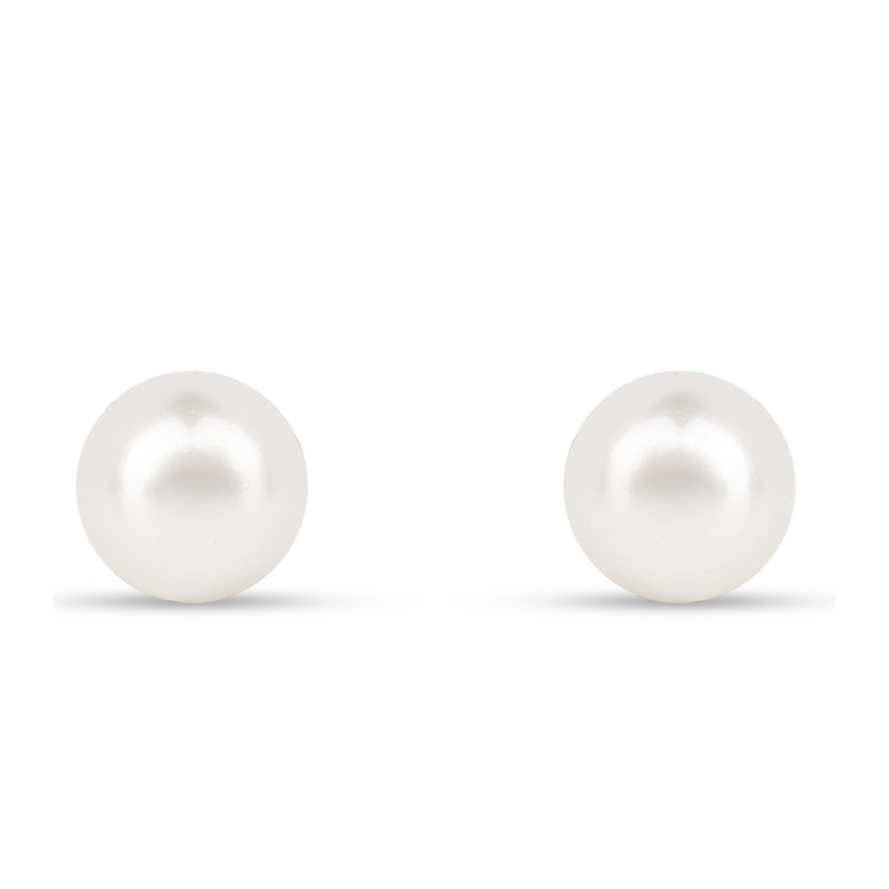 Conjunto de Plata Bañada en Oro con Perla de Agua Dulce Crema ( Pendientes +Pulsera )