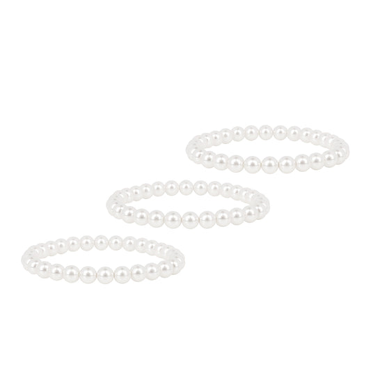 Conjunto de Plata Bañada en Oro con Perla de Agua Dulce Crema ( Pulsera )