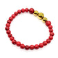 Pulsera Cuenta con Coral de Esponja Roja y Hematita de Cerro Bolívar