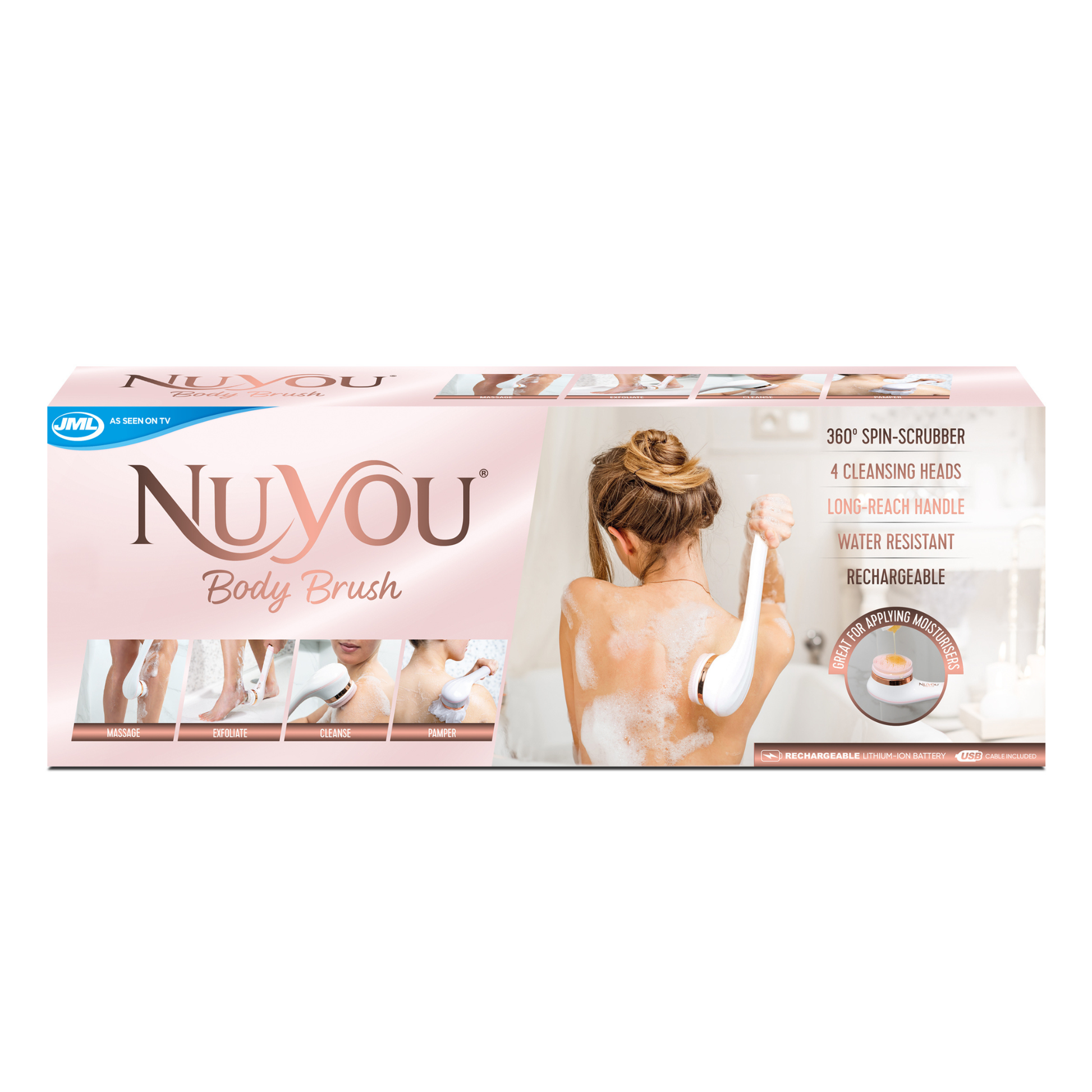 Nu You Cepillo Limpiador y Masajeador Corporal 1 