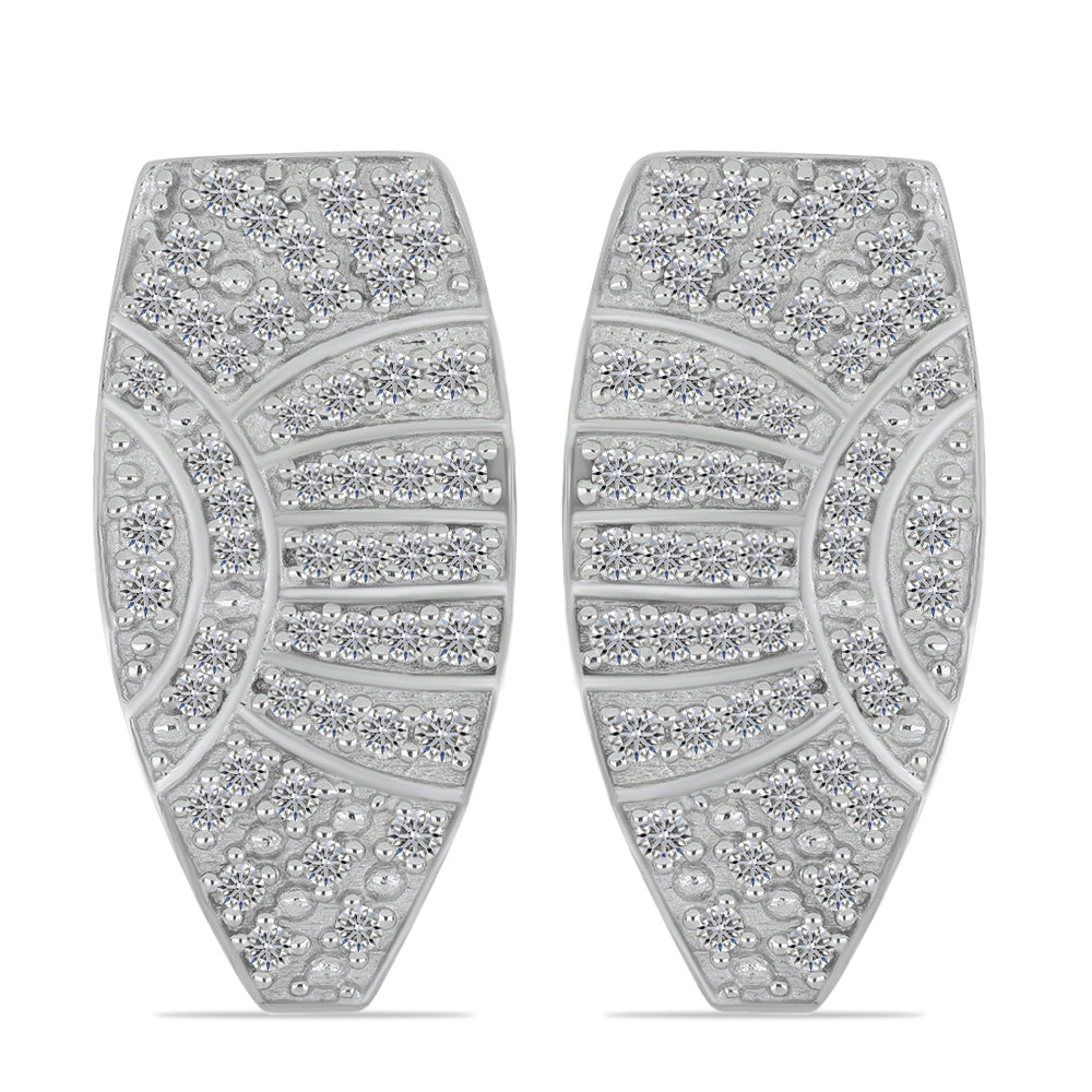 Pendientes de Plata Bañada en Oro con Diamante blanco 1 
