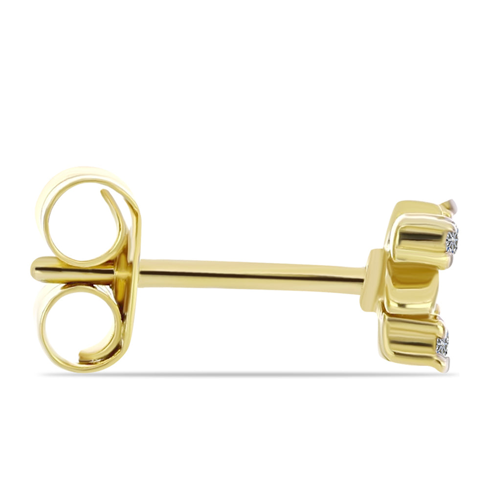 Pendientes de Plata Bañada en Oro con Diamante blanco 4 