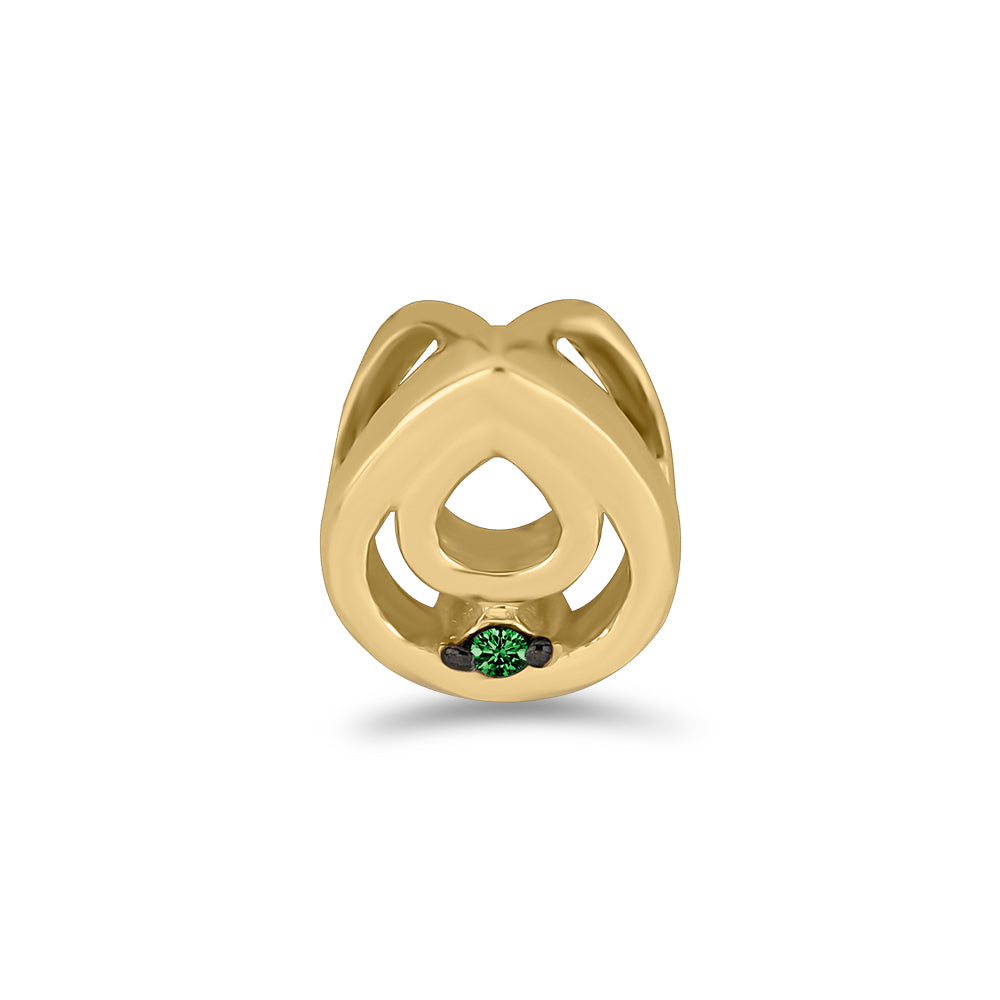 Colgante de Plata Bañada en Oro con Diamante Verde 1 