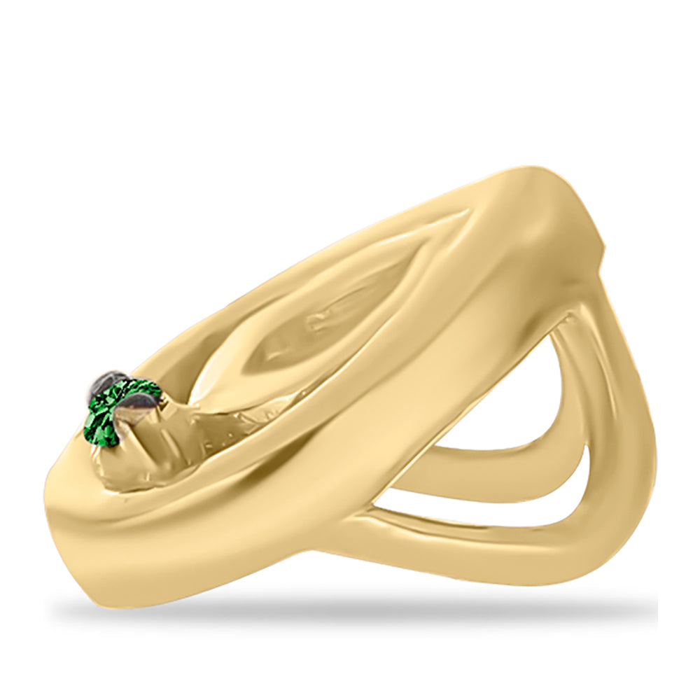 Colgante de Plata Bañada en Oro con Diamante Verde 4 