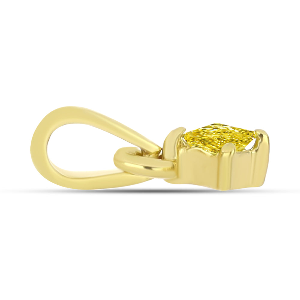 Collar de Plata Bañada en Oro con Diamante Amarillo 2 