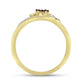 Anillo de Plata Bañada en Oro con Diamante Azul y Zircón Blanco
