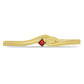 Anillo de Plata Bañada en Oro con Diamante Rojo