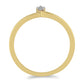 Anillo de Plata Bañada en Oro con Diamante blanco