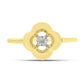 Anillo de Plata Bañada en Oro con Diamante blanco
