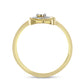 Anillo de Plata Bañada en Oro con Diamante blanco