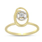Anillo de Plata Bañada en Oro con Diamante blanco