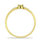 Anillo de Plata Bañada en Oro con Diamante blanco