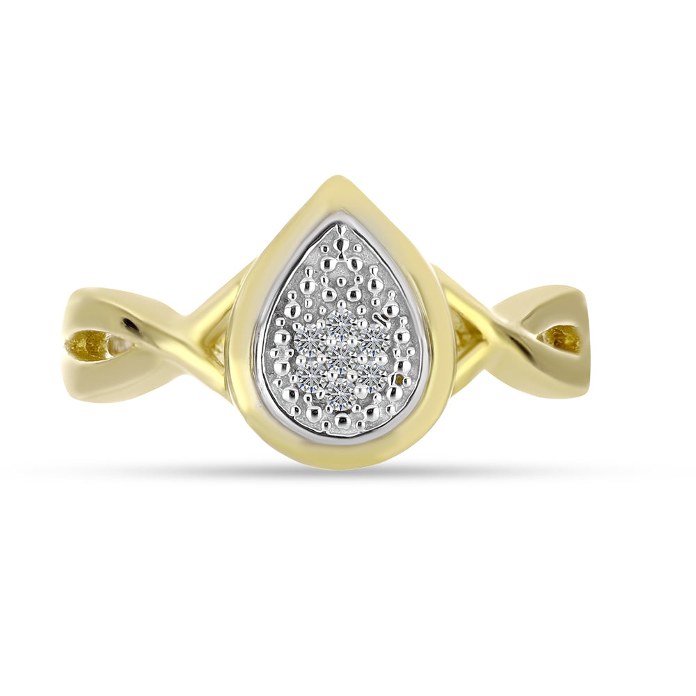 Conjunto de Plata Bañada en Oro con Diamante blanco