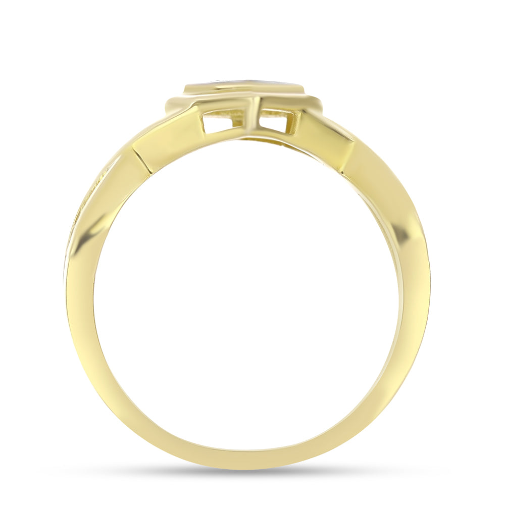 Conjunto de Plata Bañada en Oro con Diamante blanco 4 
