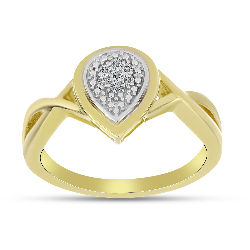 Conjunto de Plata Bañada en Oro con Diamante blanco