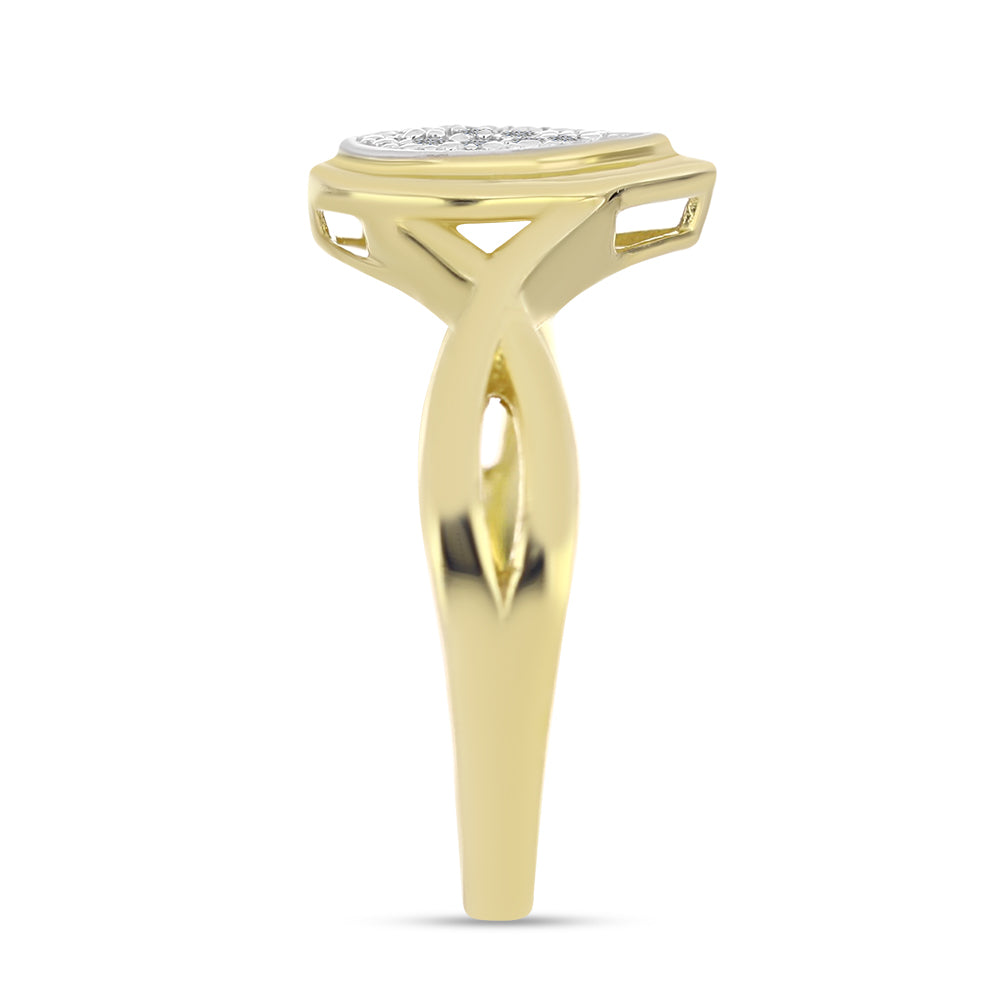Conjunto de Plata Bañada en Oro con Diamante blanco 6 