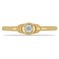 Anillo de Plata Bañada en Oro con Diamante blanco