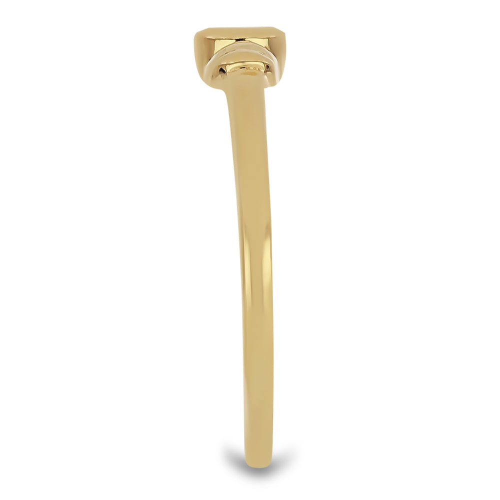 Anillo de Plata Bañada en Oro con Diamante blanco 4 