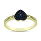 Anillo de Plata Bañada en Oro con Diamante Azul