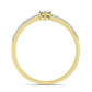 Anillo de Plata Bañada en Oro con Diamante blanco y Zircón Blanco