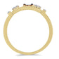 Anillo de Plata Bañada en Oro con Diamante Azul y Zircón Blanco