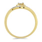 Anillo de Plata Bañada en Oro con Diamante blanco y Zircón Blanco