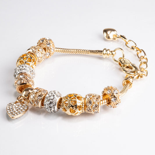 Pulsera de Aleación Bañado en Oro con Cristal Emporia® Blanco