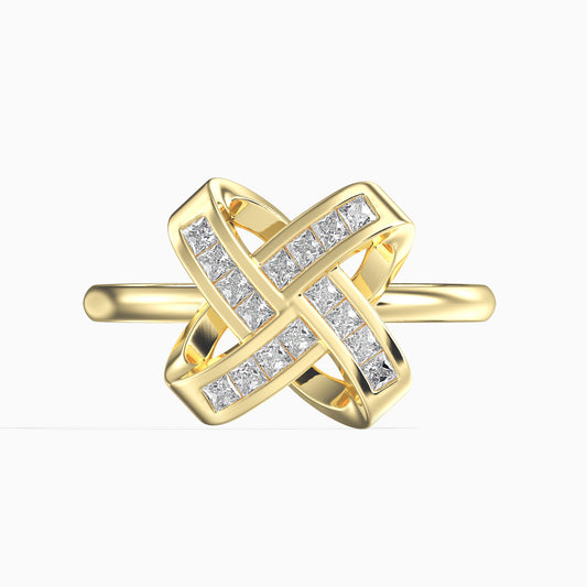 Anillo de Oro 14K con Diamante blanco (16 piezas)
