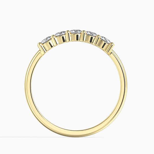 Anillo de Oro 14K con Diamante blanco (5 piezas)