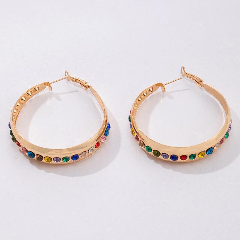 Pendientes de Aleación Bañado en Oro con Cristal Emporia® Rojo y Cristal Emporia® Azul 4 