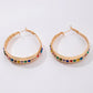 Pendientes de Aleación Bañado en Oro con Cristal Emporia® Rojo y Cristal Emporia® Azul