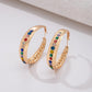 Pendientes de Aleación Bañado en Oro con Cristal Emporia® Rojo y Cristal Emporia® Azul