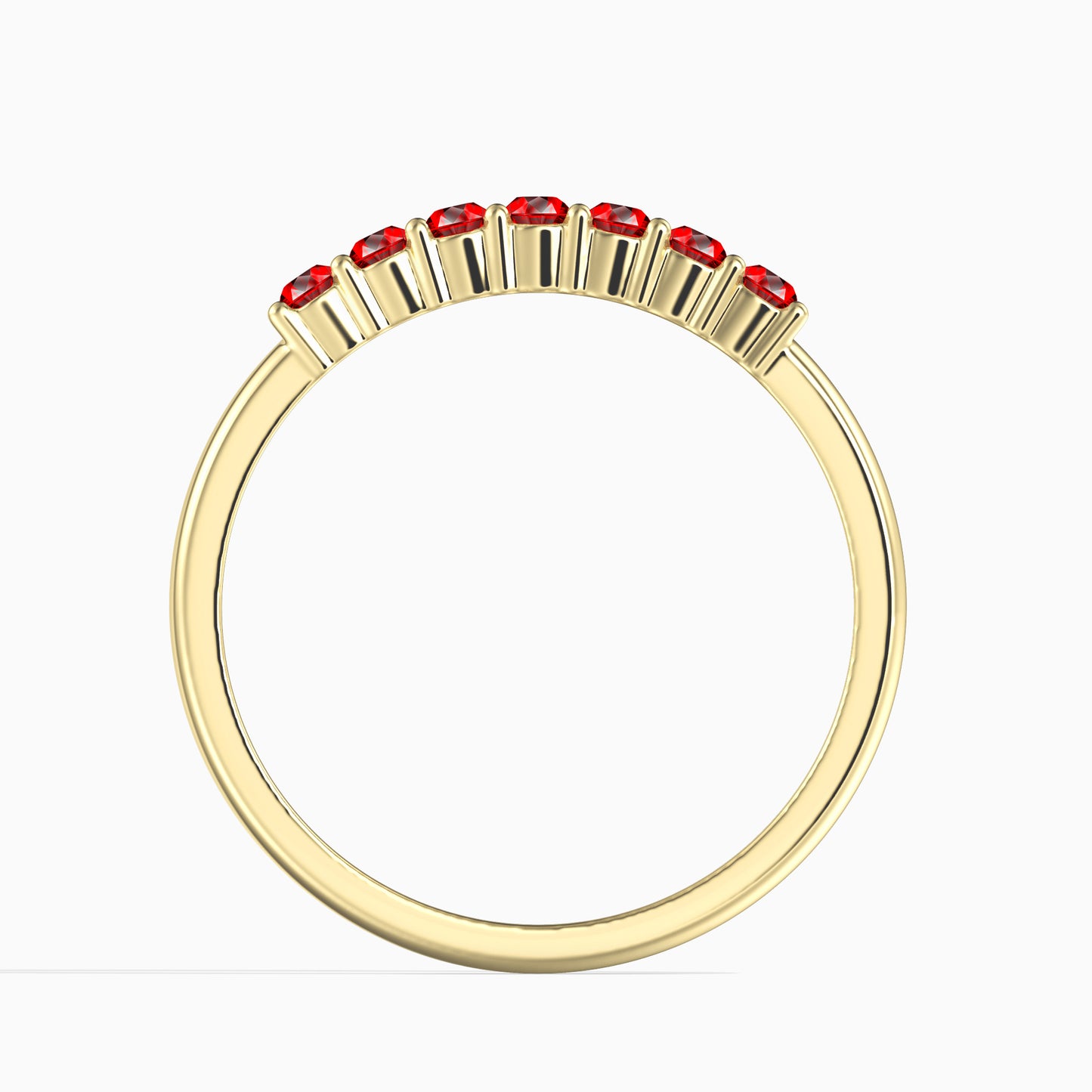 Anillo de Oro 14K con Diamante Rojo (7 piezas)
