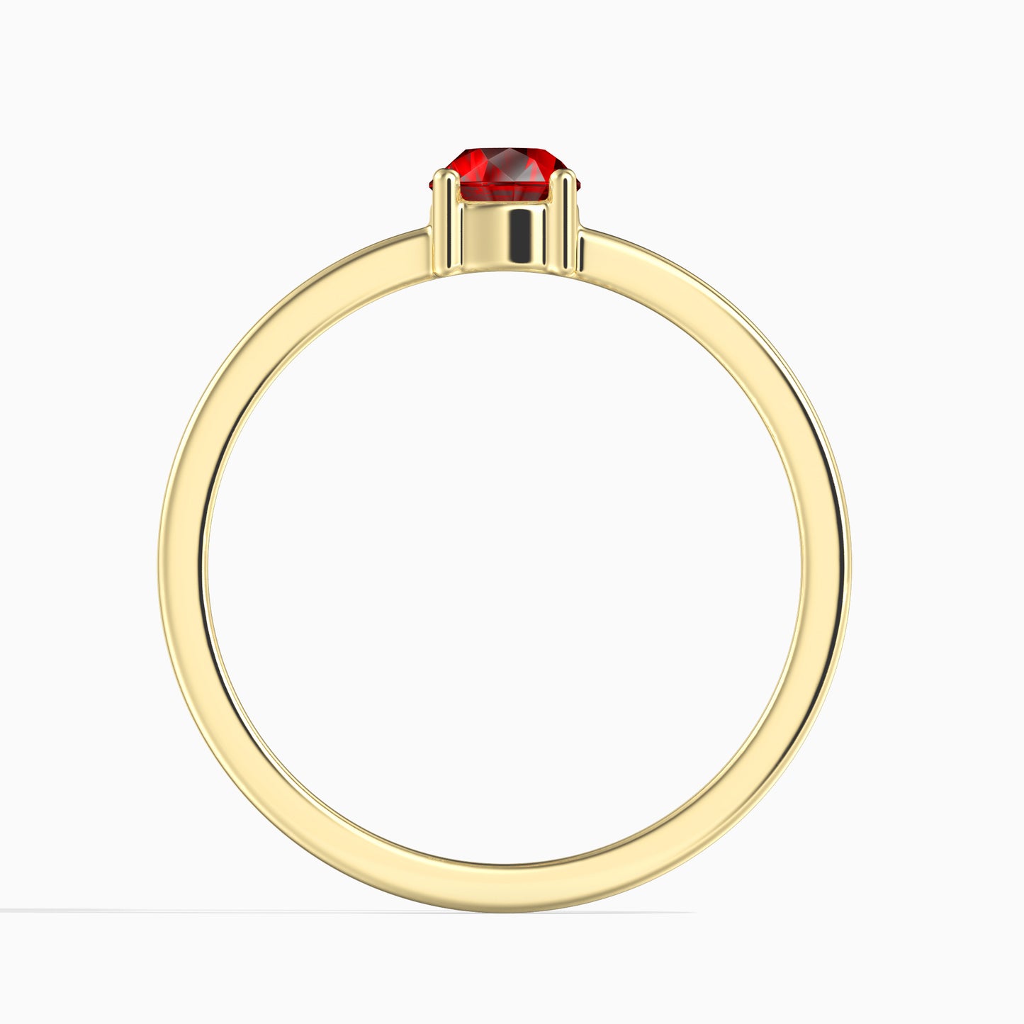 Anillo de Oro 14K con Diamante Rojo