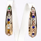 Pendientes de Aleación Bañado en Oro con Cristal Emporia® Rojo y Cristal Emporia® Azul
