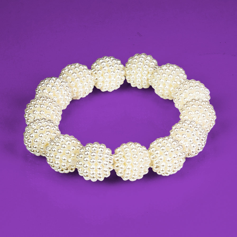 Conjunto de Aleación Bañado en Oro con Perla de cristal ( Collar +Pendientes +Pulsera )