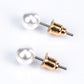 Conjunto de Aleación Bañado en Oro con Perla y Cristal Emporia® Blanco ( Pendientes )