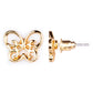 Conjunto de Aleación Bañado en Oro con Perla y Cristal Emporia® Blanco ( Pendientes )