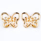 Conjunto de Aleación Bañado en Oro con Perla y Cristal Emporia® Blanco ( Pendientes )