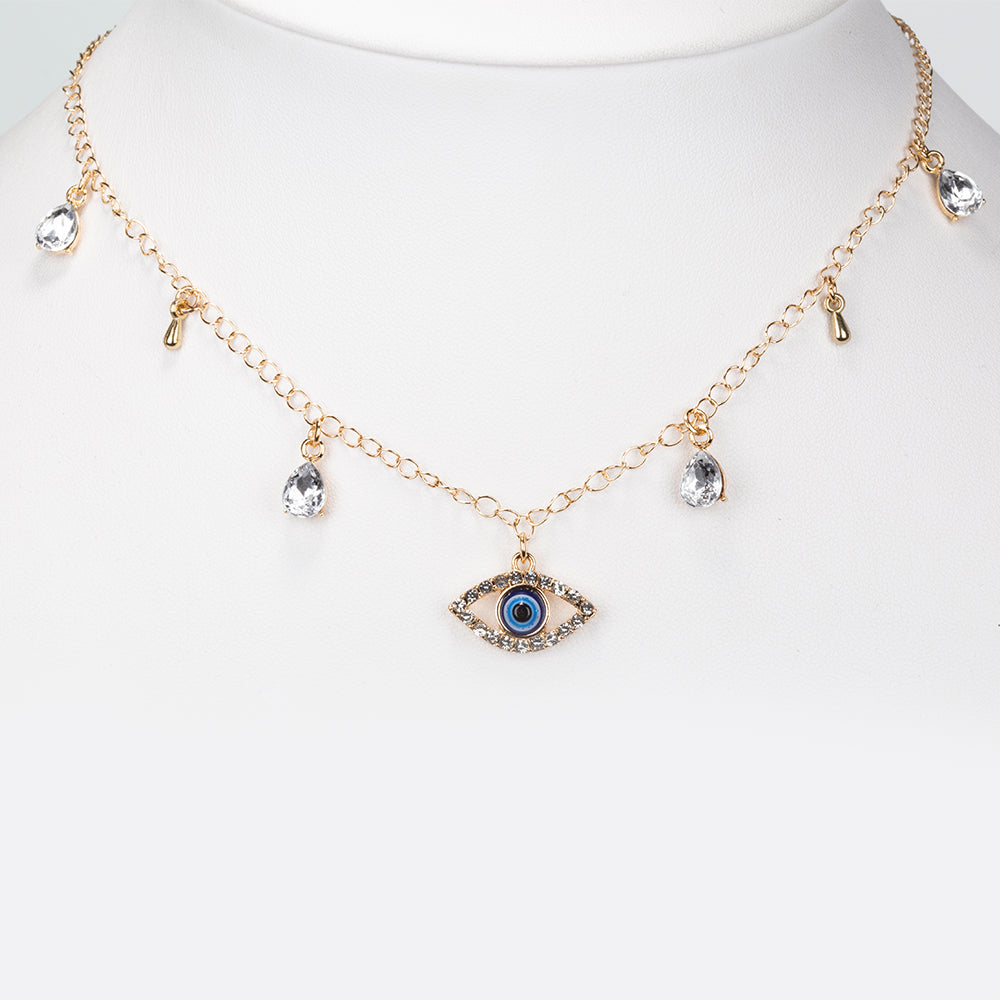 Collar de Aleación Bañado en Oro con Cristal Emporia® Blanco