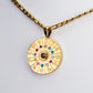 Collar de Aleación Bañado en Oro con Ojo de Tigre ( Collar +Colgante )
