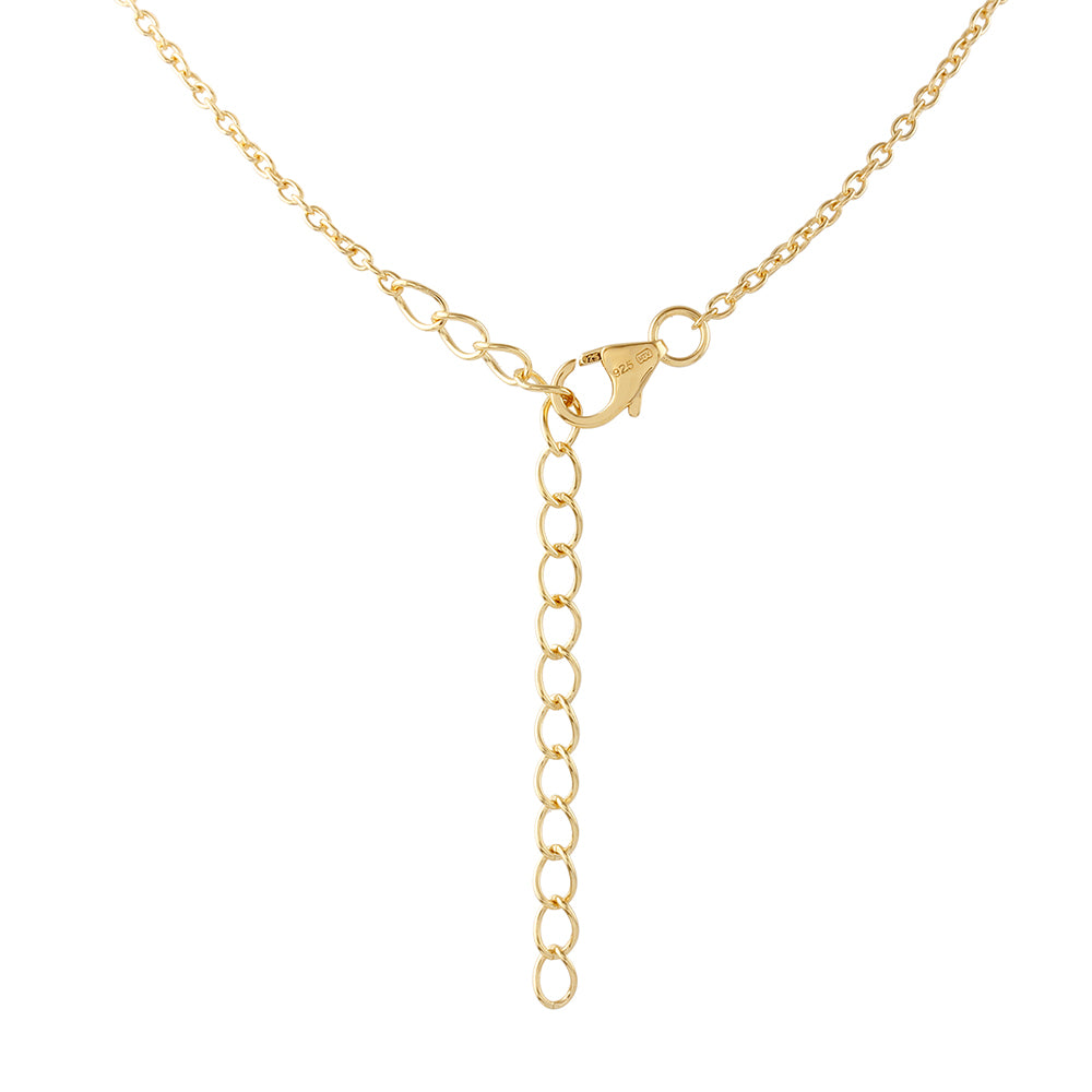 Collar de Plata Bañada en Oro con Rubí de Tailandia y Topacio Blanco 2 